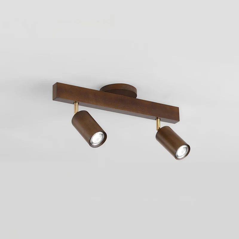 Plafondspot Rail Hout 2-5 Spots Verstelbaar Warm Licht Keuken Woonkamer Industrieel Design Spotlights | Sansoti