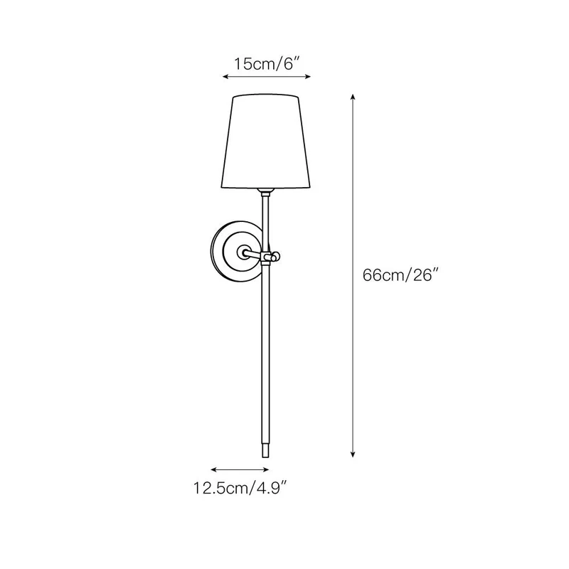 Wandlamp Messing met Stoffen Kap Minimalistisch Design 1 of 2 Lichtpunten voor Woonkamer Slaapkamer Interieur | Sansoti