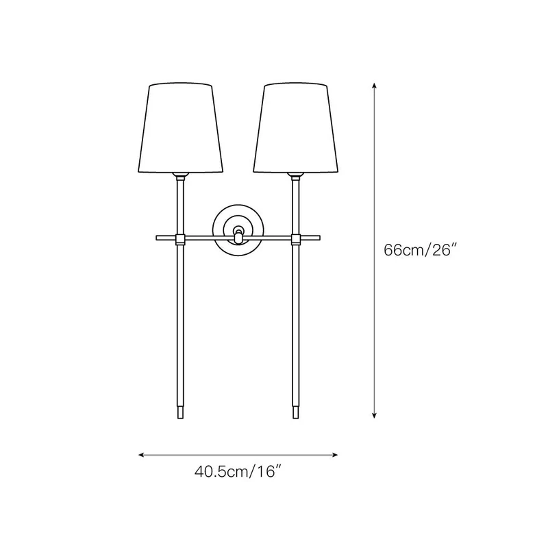 Wandlamp Messing met Stoffen Kap Minimalistisch Design 1 of 2 Lichtpunten voor Woonkamer Slaapkamer Interieur | Sansoti