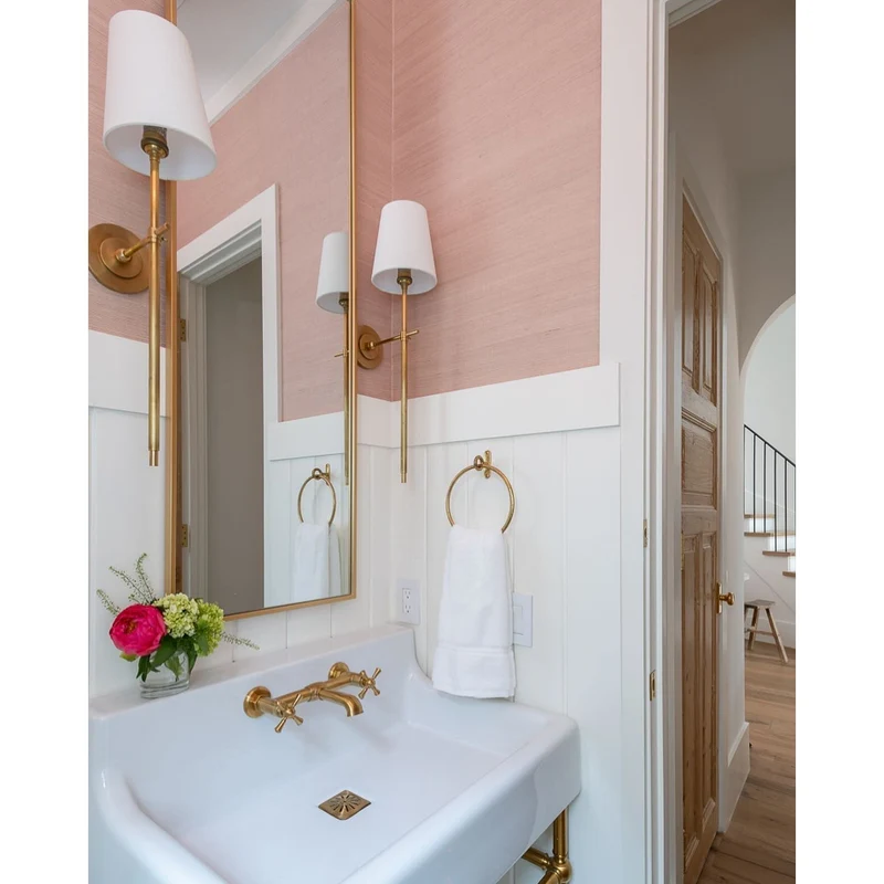 Wandlamp Messing met Stoffen Kap Minimalistisch Design 1 of 2 Lichtpunten voor Woonkamer Slaapkamer Interieur | Sansoti