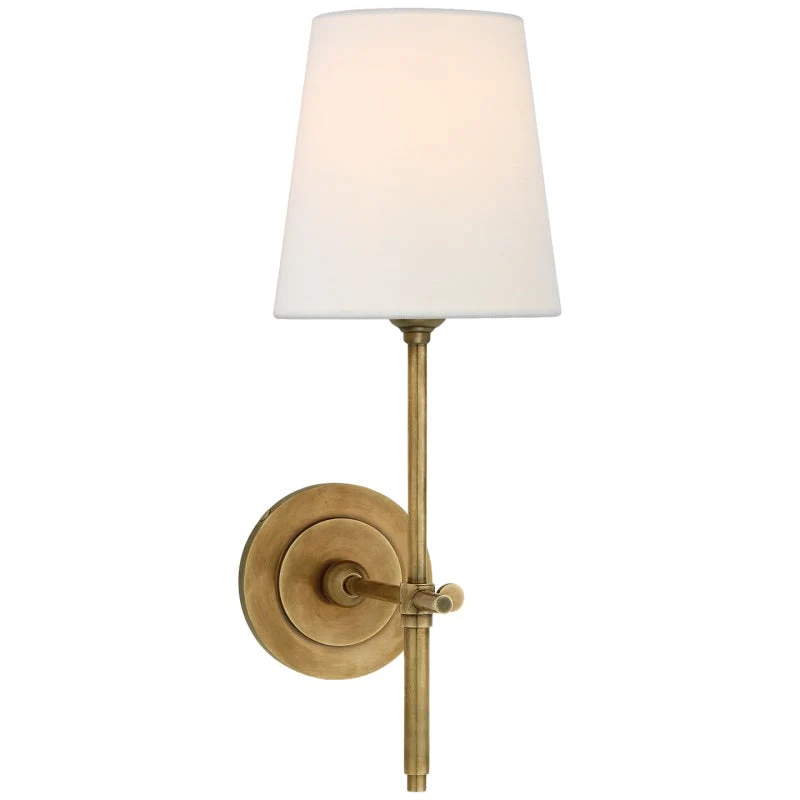 Wandlamp Messing met Stoffen Kap Minimalistisch Design 1 of 2 Lichtpunten voor Woonkamer Slaapkamer Interieur | Sansoti
