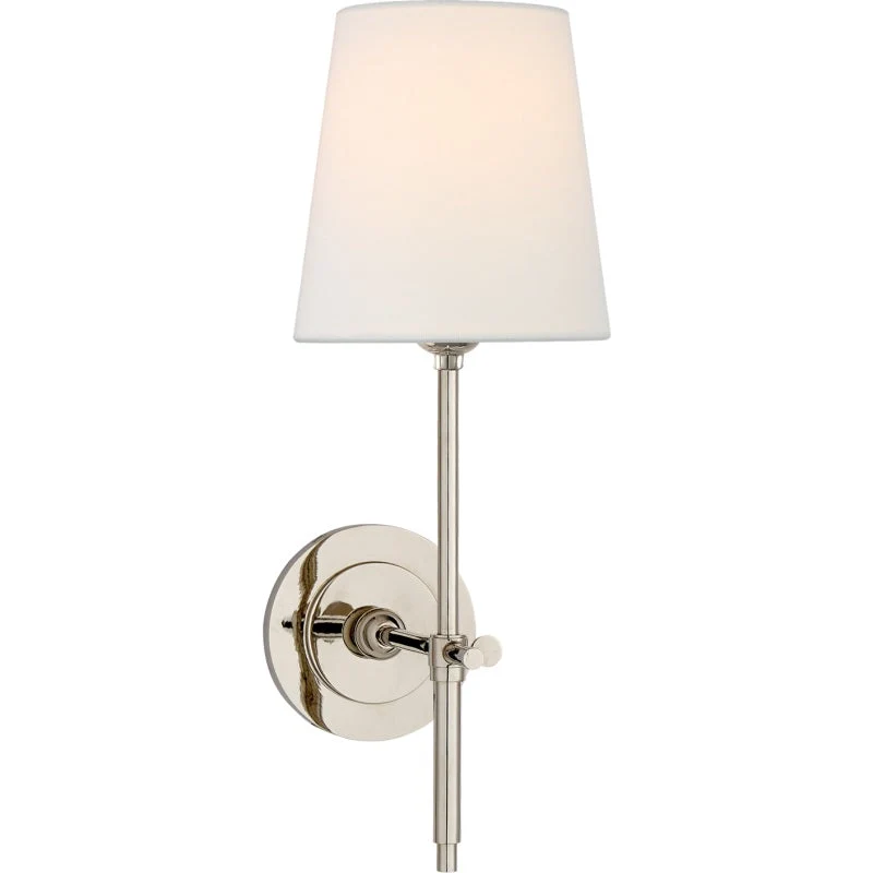 Wandlamp Messing met Stoffen Kap Minimalistisch Design 1 of 2 Lichtpunten voor Woonkamer Slaapkamer Interieur | Sansoti