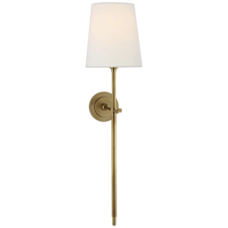 Wandlamp Messing met Stoffen Kap Minimalistisch Design 1 of 2 Lichtpunten voor Woonkamer Slaapkamer Interieur | Sansoti