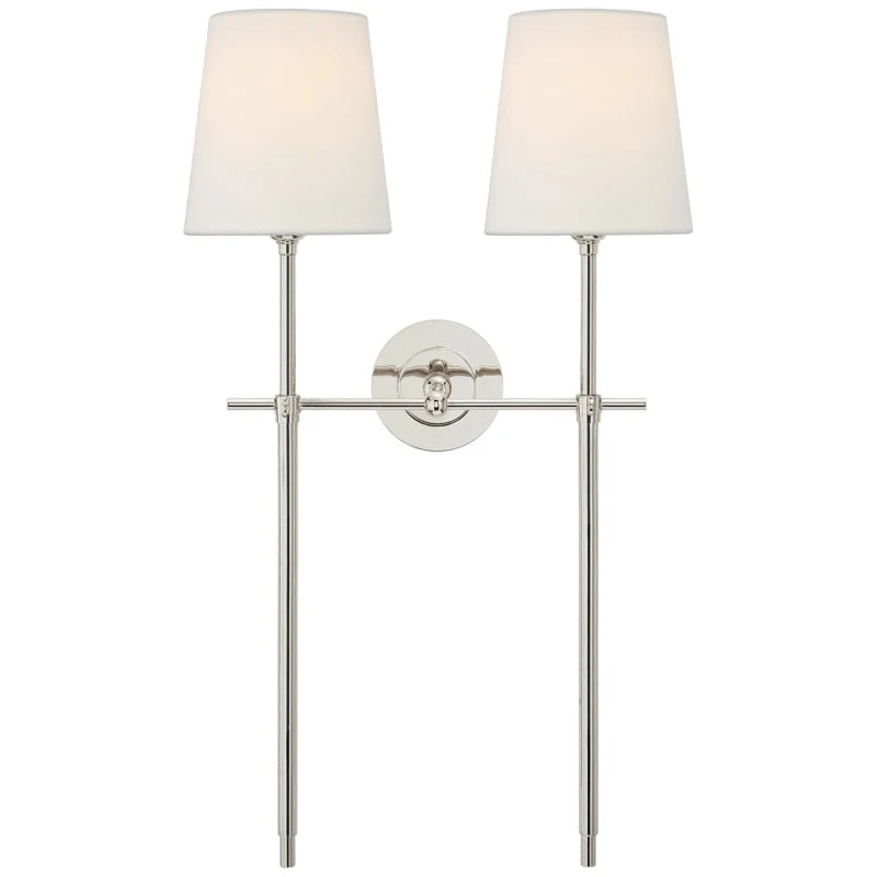 Wandlamp Messing met Stoffen Kap Minimalistisch Design 1 of 2 Lichtpunten voor Woonkamer Slaapkamer Interieur | Sansoti
