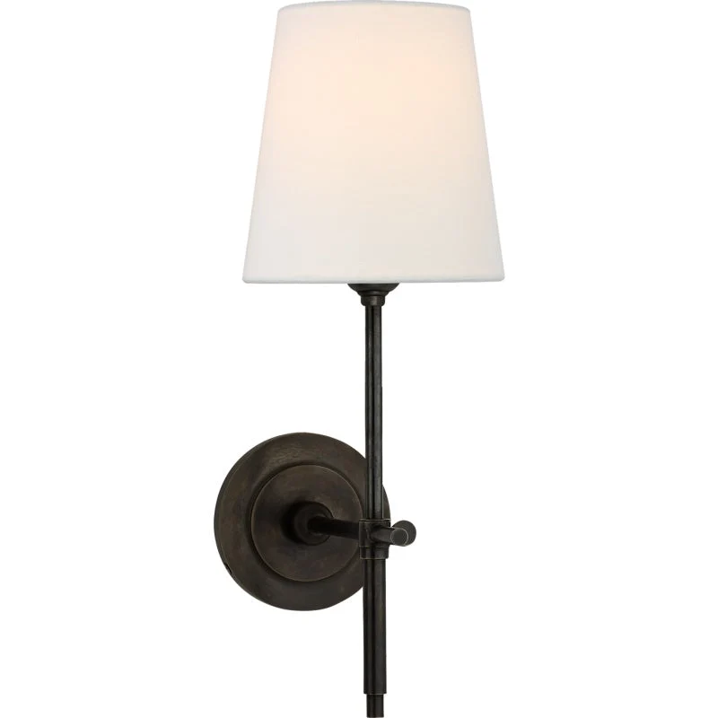 Wandlamp Messing met Stoffen Kap Minimalistisch Design 1 of 2 Lichtpunten voor Woonkamer Slaapkamer Interieur | Sansoti