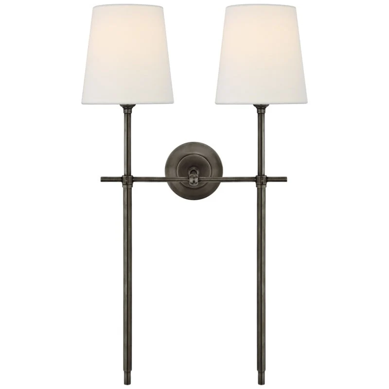 Wandlamp Messing met Stoffen Kap Minimalistisch Design 1 of 2 Lichtpunten voor Woonkamer Slaapkamer Interieur | Sansoti