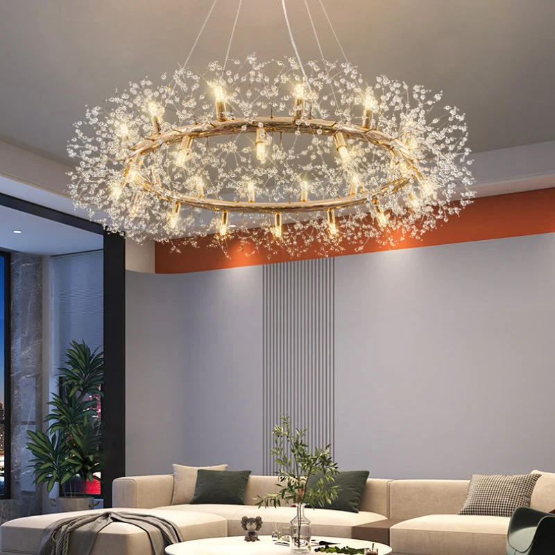 Hanglamp Kristal Metaal Goudkleurig Modern Design LED E27 Woonkamer Eetkamer Sfeervol Sfeerverlichting | Sansoti