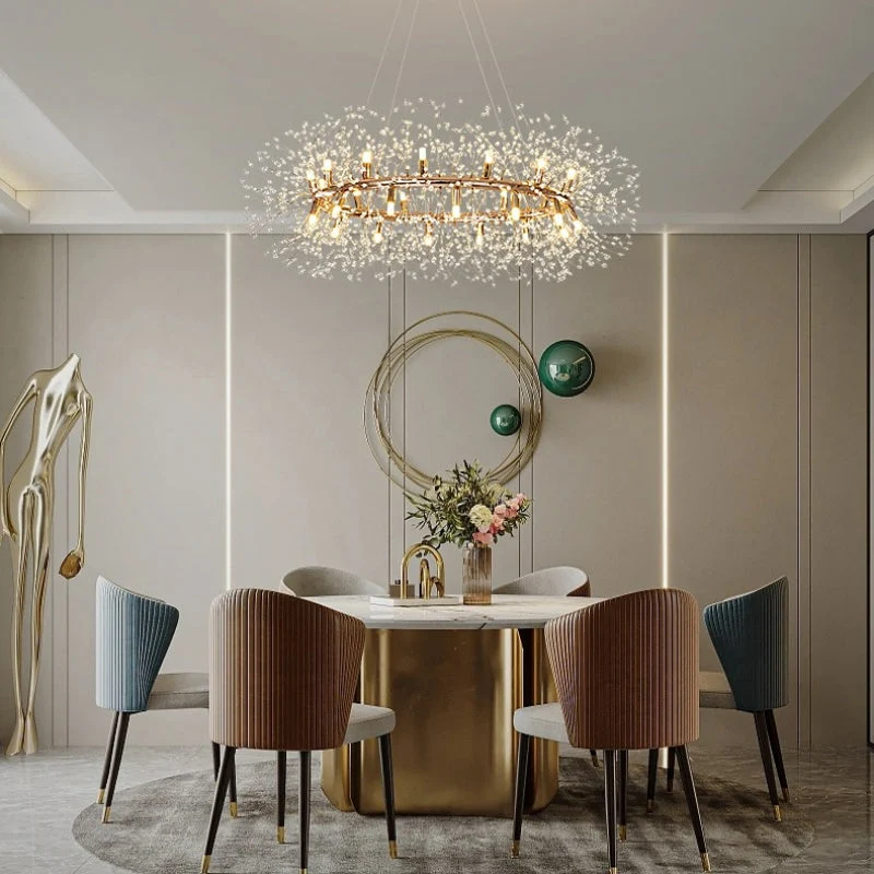 Hanglamp Kristal Metaal Goudkleurig Modern Design LED E27 Woonkamer Eetkamer Sfeervol Sfeerverlichting | Sansoti