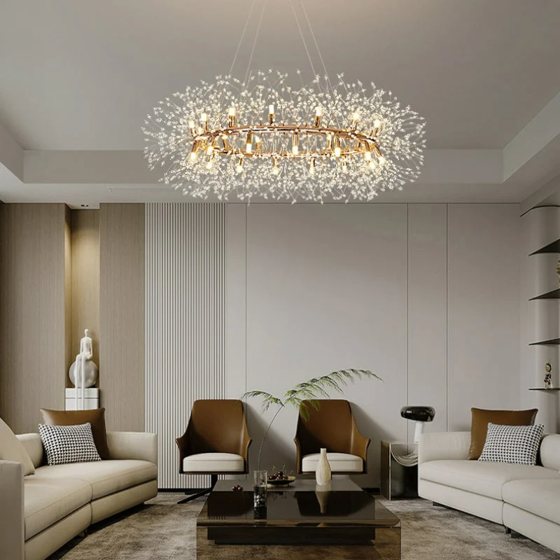 Hanglamp Kristal Metaal Goudkleurig Modern Design LED E27 Woonkamer Eetkamer Sfeervol Sfeerverlichting | Sansoti