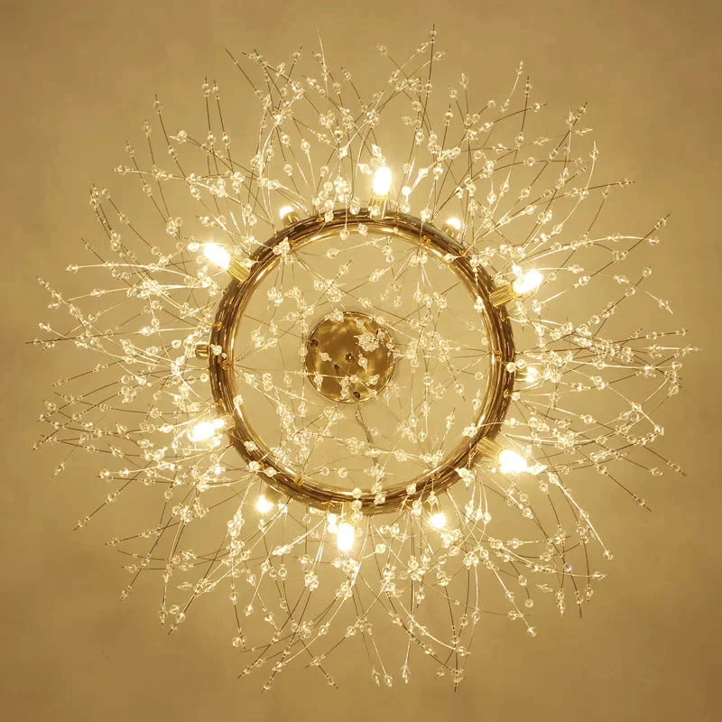 Hanglamp Kristal Metaal Goudkleurig Modern Design LED E27 Woonkamer Eetkamer Sfeervol Sfeerverlichting | Sansoti