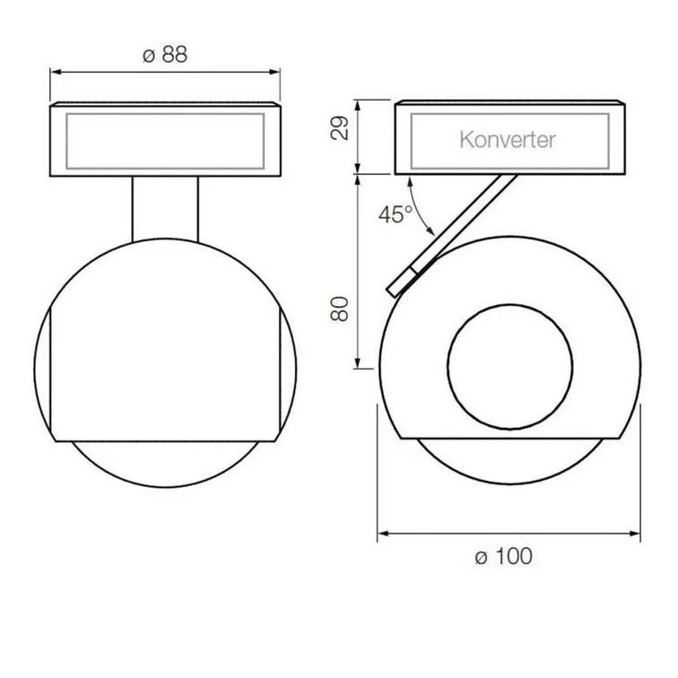 Occhio - io 3d pico wall up chrom glanz mit Adapterring 18W 2700K CRI > 95 Gebrauchtware