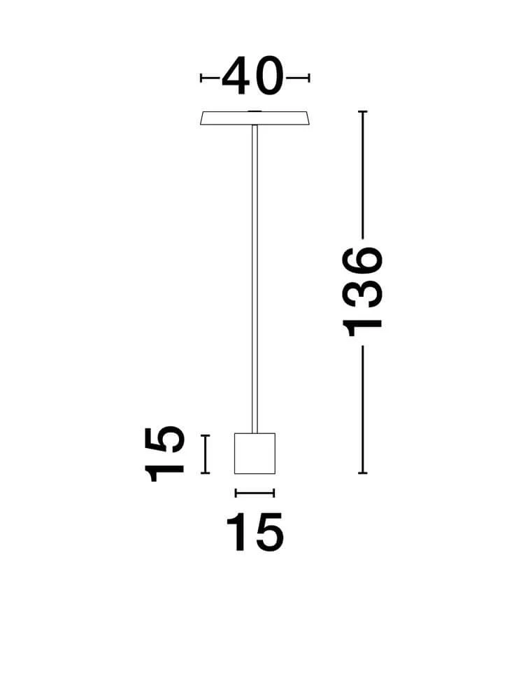 Vetro LED Stehlampe 136cm Ø 40cm