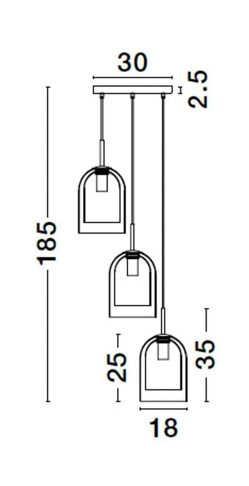 Velor Pendelleuchte E27 3-flammig Ø 30cm