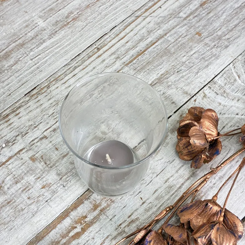Glas-Teelichthalter Windlicht Tischvase Becherform Transparent Klarglas Gebraucht