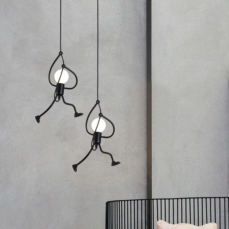 Metalen Hanglamp Figuurvorm LED E27 Zwart Wit Modern Design Woonkamer Eetkamer Slaapkamer Interieur Verlichting | Sansoti