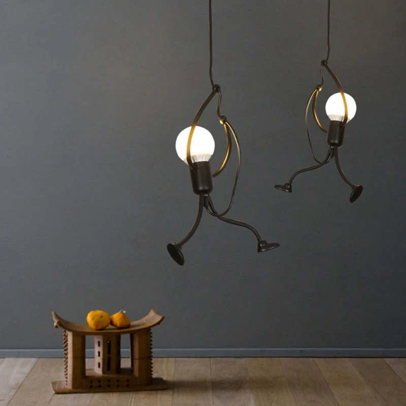 Metalen Hanglamp Figuurvorm LED E27 Zwart Wit Modern Design Woonkamer Eetkamer Slaapkamer Interieur Verlichting | Sansoti