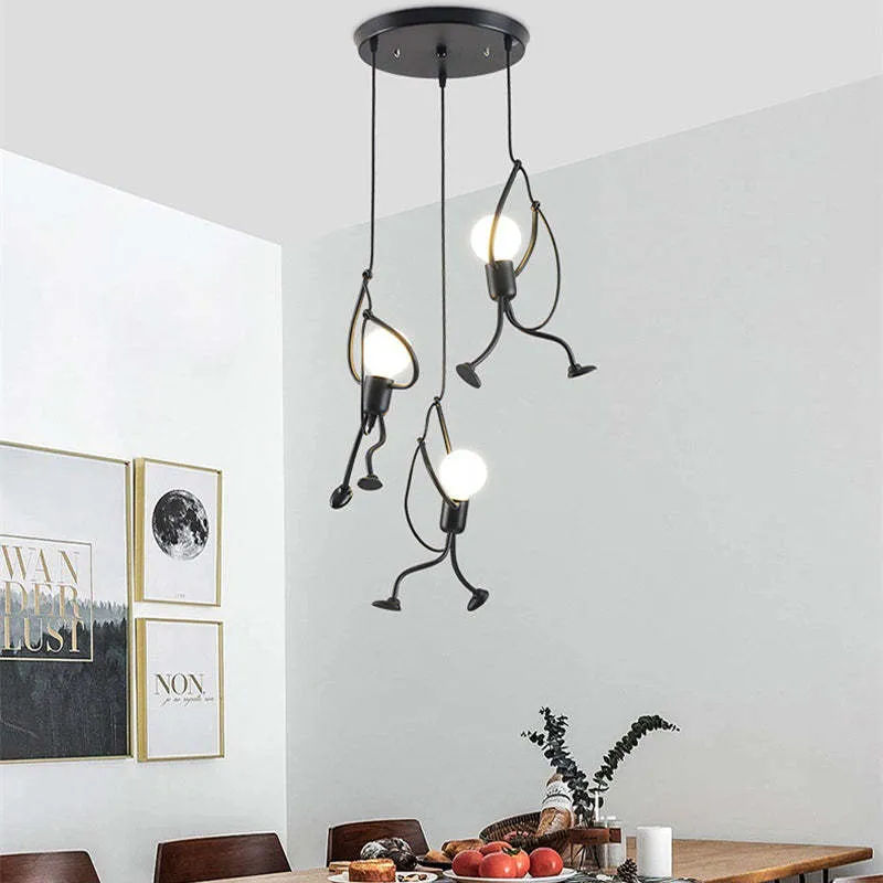 Metalen Hanglamp Figuurvorm LED E27 Zwart Wit Modern Design Woonkamer Eetkamer Slaapkamer Interieur Verlichting | Sansoti