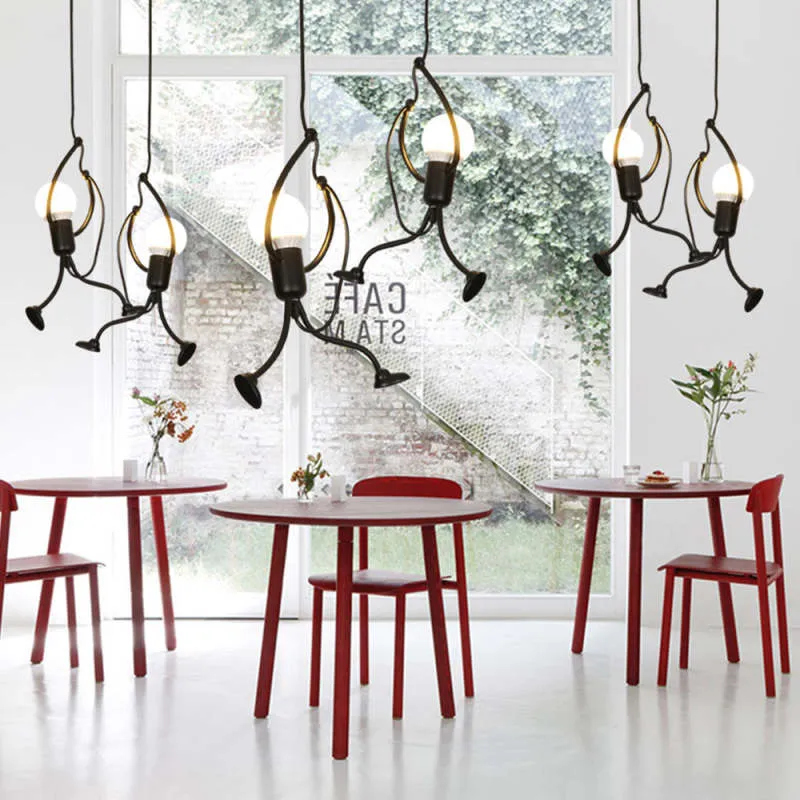 Metalen Hanglamp Figuurvorm LED E27 Zwart Wit Modern Design Woonkamer Eetkamer Slaapkamer Interieur Verlichting | Sansoti