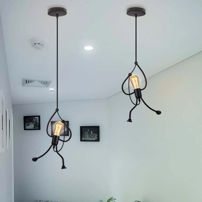 Metalen Hanglamp Figuurvorm LED E27 Zwart Wit Modern Design Woonkamer Eetkamer Slaapkamer Interieur Verlichting | Sansoti