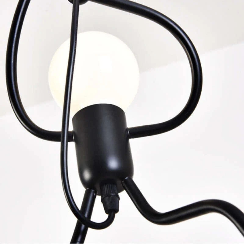 Metalen Hanglamp Figuurvorm LED E27 Zwart Wit Modern Design Woonkamer Eetkamer Slaapkamer Interieur Verlichting | Sansoti