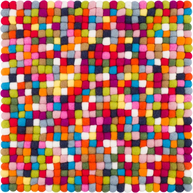 Filzkugel Sitzauflage Lotte 36x36 cm|Multi-Bunt|von myfelt