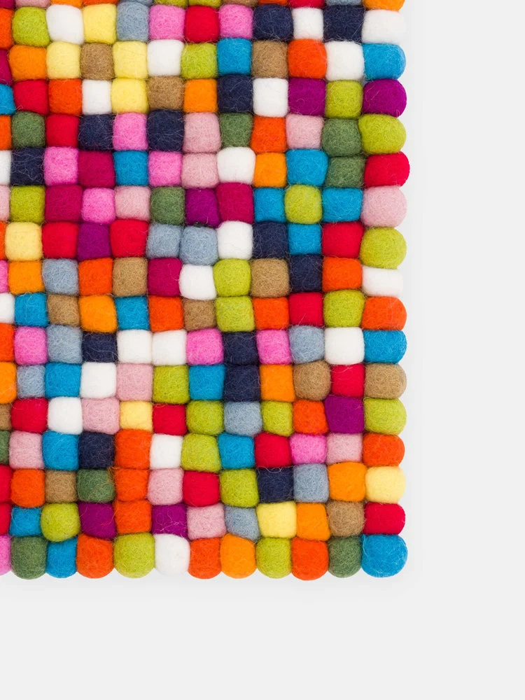 Filzkugel Sitzauflage Lotte 36x36 cm|Multi-Bunt|von myfelt