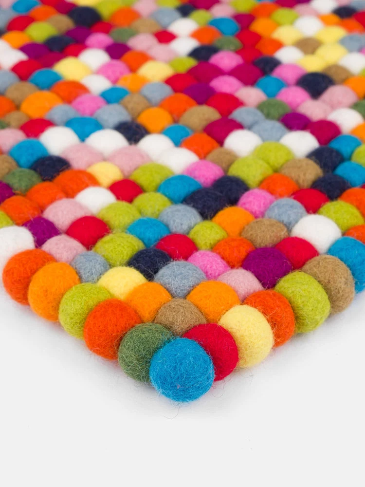 Filzkugel Sitzauflage Lotte 36x36 cm|Multi-Bunt|von myfelt