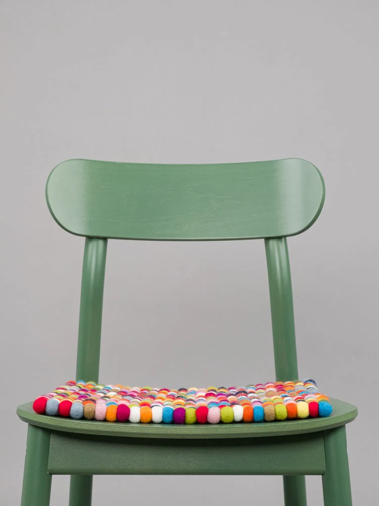 Filzkugel Sitzauflage Lotte 36x36 cm|Multi-Bunt|von myfelt