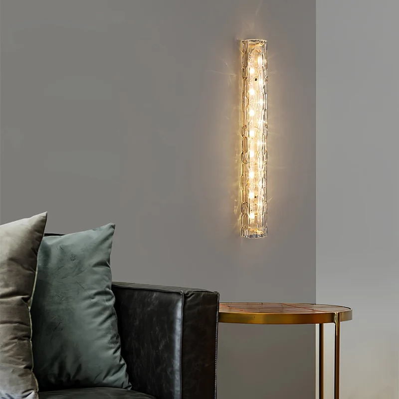 Glazen Wandlamp Goudkleurig Messing Integreerde LED 3000K-6000K Dimbaar Geïntegreerde Verlichting Woonkamer | Sansoti