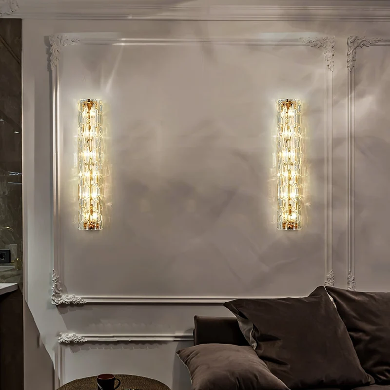 Glazen Wandlamp Goudkleurig Messing Integreerde LED 3000K-6000K Dimbaar Geïntegreerde Verlichting Woonkamer | Sansoti