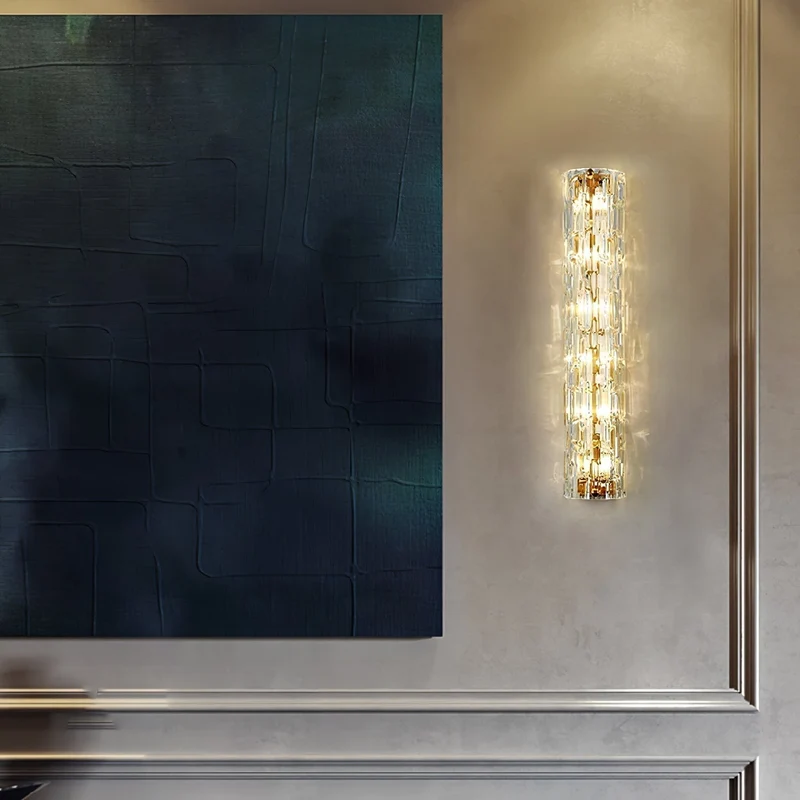 Glazen Wandlamp Goudkleurig Messing Integreerde LED 3000K-6000K Dimbaar Geïntegreerde Verlichting Woonkamer | Sansoti