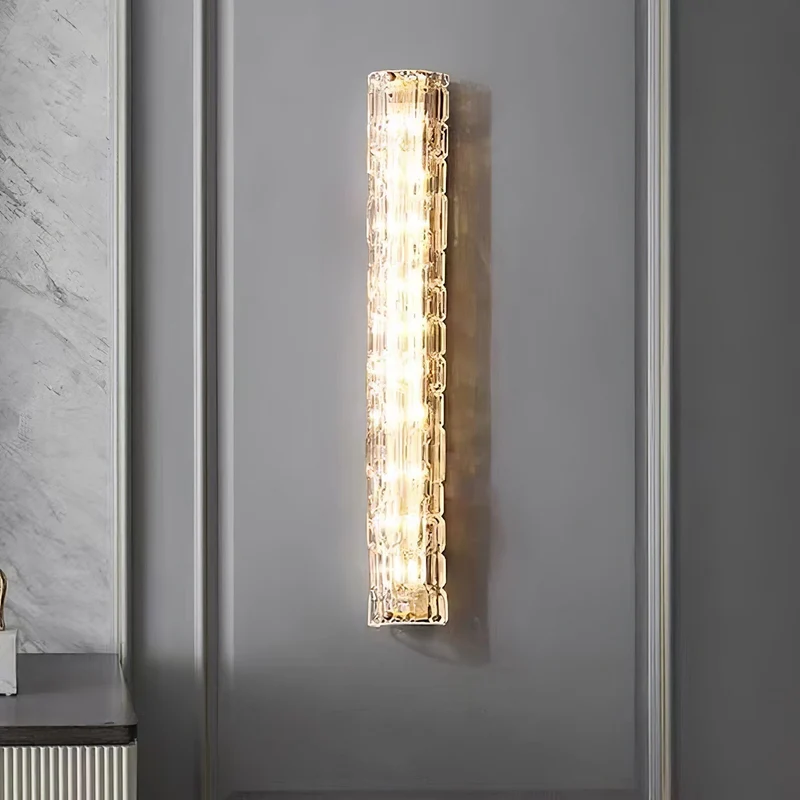 Glazen Wandlamp Goudkleurig Messing Integreerde LED 3000K-6000K Dimbaar Geïntegreerde Verlichting Woonkamer | Sansoti