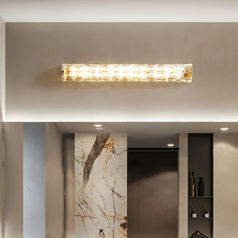 Glazen Wandlamp Goudkleurig Messing Integreerde LED 3000K-6000K Dimbaar Geïntegreerde Verlichting Woonkamer | Sansoti