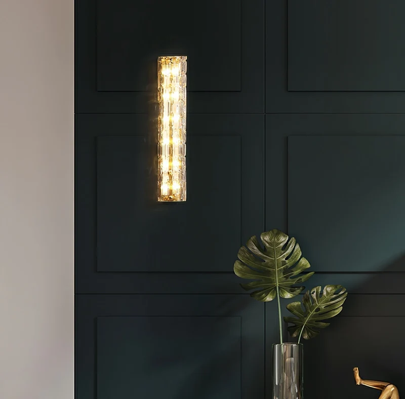 Glazen Wandlamp Goudkleurig Messing Integreerde LED 3000K-6000K Dimbaar Geïntegreerde Verlichting Woonkamer | Sansoti