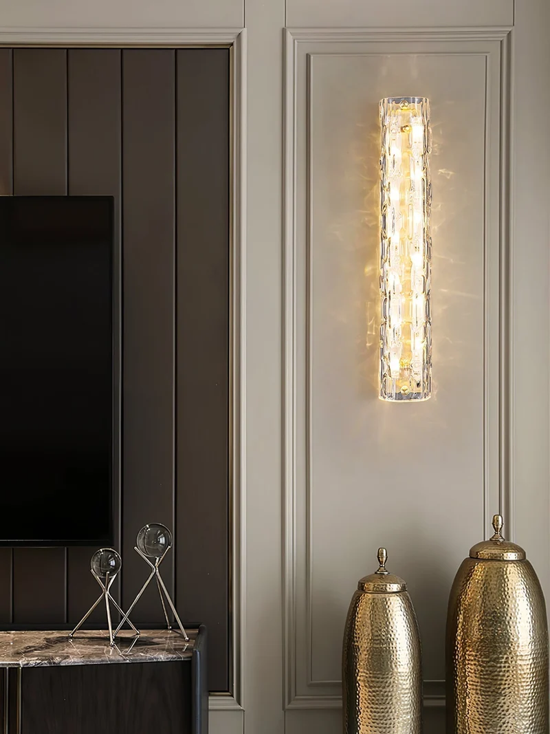 Glazen Wandlamp Goudkleurig Messing Integreerde LED 3000K-6000K Dimbaar Geïntegreerde Verlichting Woonkamer | Sansoti
