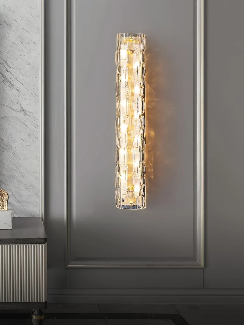 Glazen Wandlamp Goudkleurig Messing Integreerde LED 3000K-6000K Dimbaar Geïntegreerde Verlichting Woonkamer | Sansoti