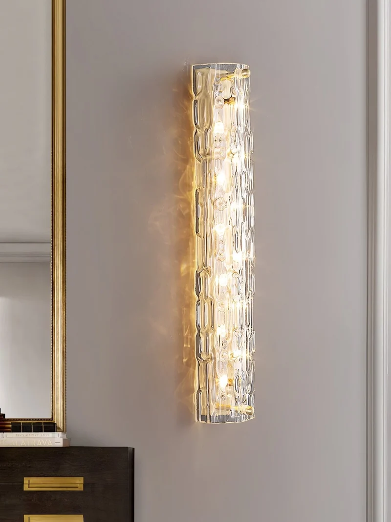 Glazen Wandlamp Goudkleurig Messing Integreerde LED 3000K-6000K Dimbaar Geïntegreerde Verlichting Woonkamer | Sansoti