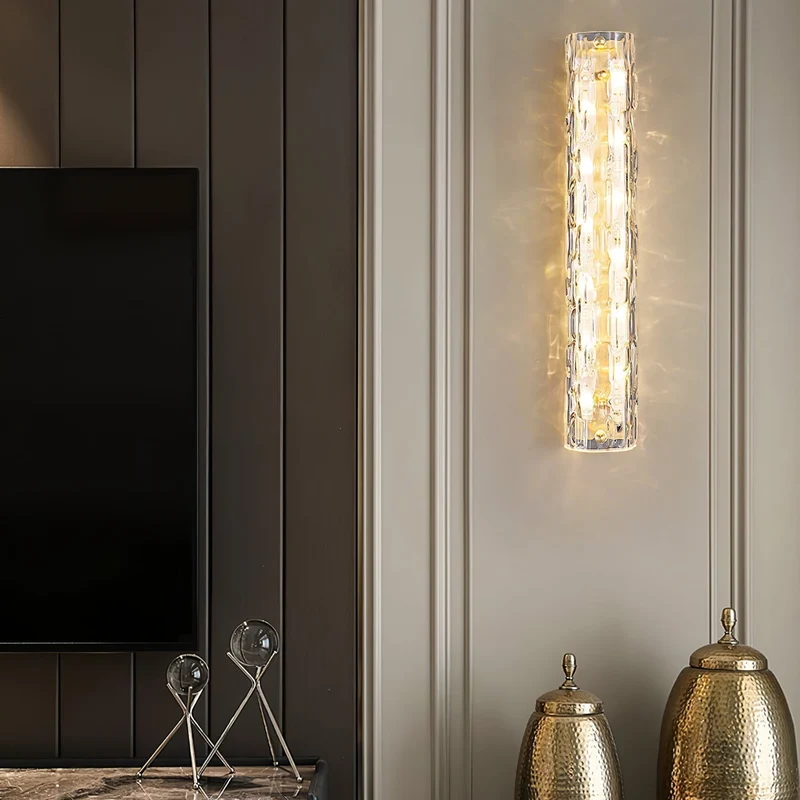 Glazen Wandlamp Goudkleurig Messing Integreerde LED 3000K-6000K Dimbaar Geïntegreerde Verlichting Woonkamer | Sansoti
