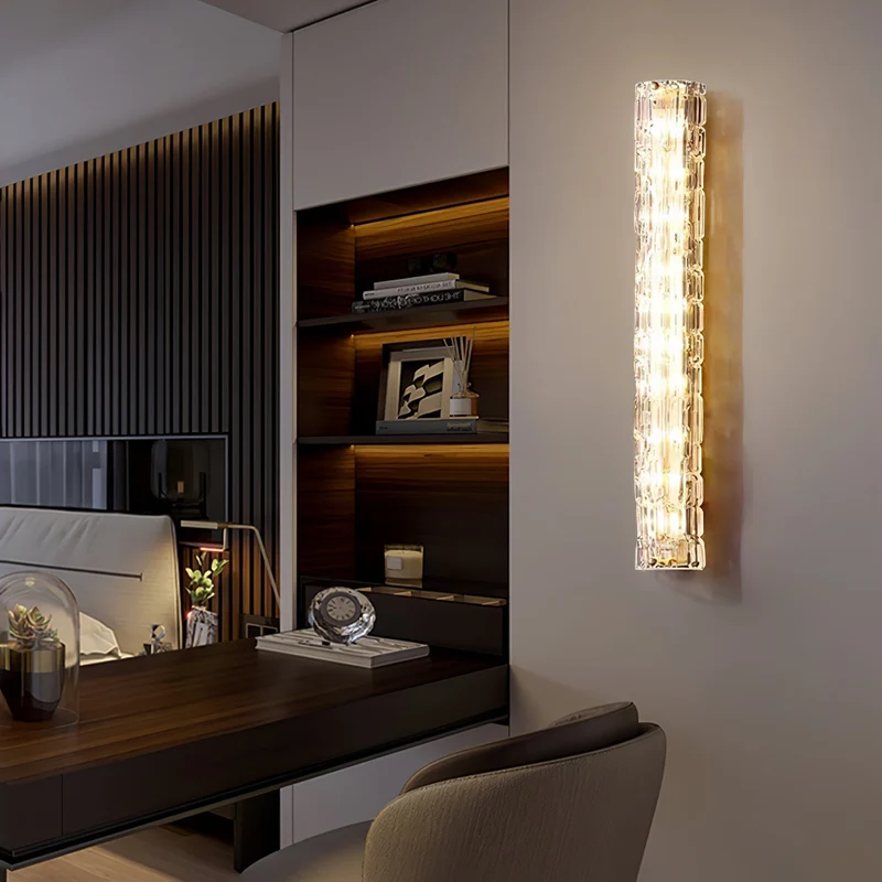 Glazen Wandlamp Goudkleurig Messing Integreerde LED 3000K-6000K Dimbaar Geïntegreerde Verlichting Woonkamer | Sansoti