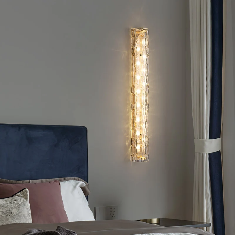 Glazen Wandlamp Goudkleurig Messing Integreerde LED 3000K-6000K Dimbaar Geïntegreerde Verlichting Woonkamer | Sansoti
