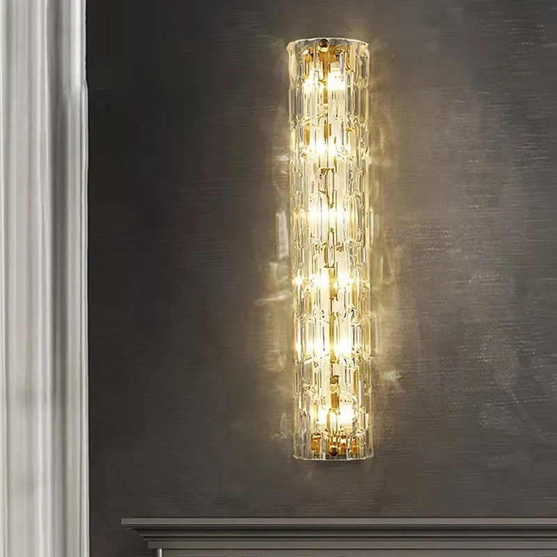 Glazen Wandlamp Goudkleurig Messing Integreerde LED 3000K-6000K Dimbaar Geïntegreerde Verlichting Woonkamer | Sansoti