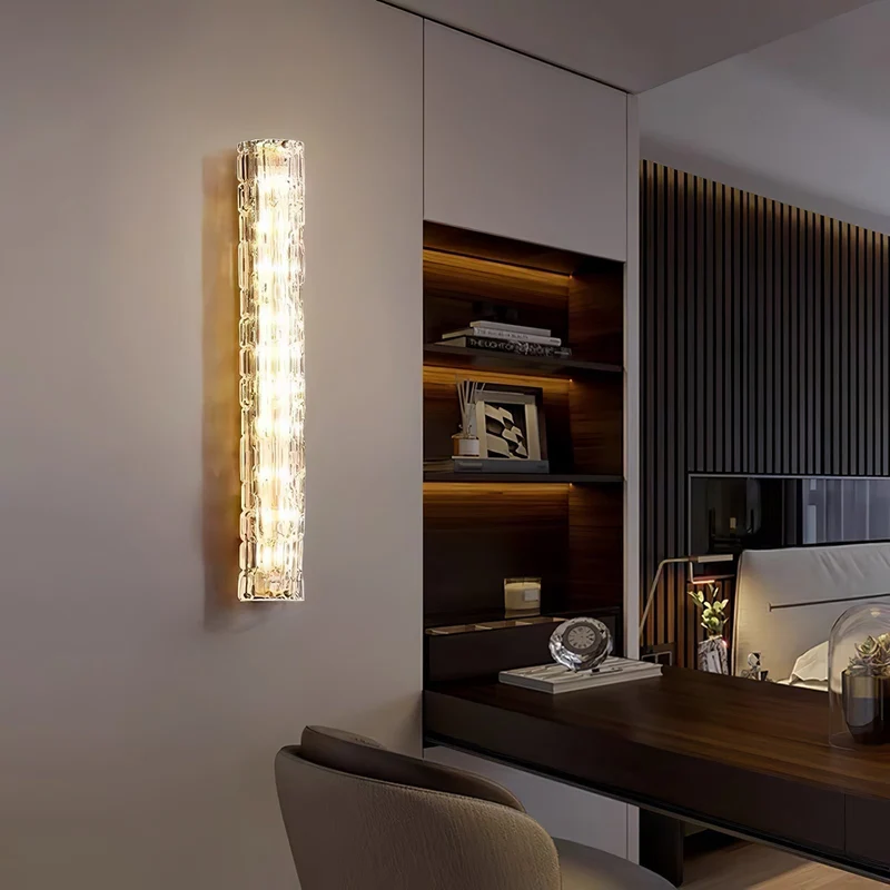 Glazen Wandlamp Goudkleurig Messing Integreerde LED 3000K-6000K Dimbaar Geïntegreerde Verlichting Woonkamer | Sansoti