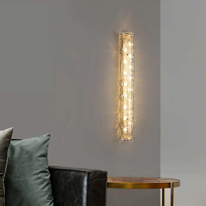 Glazen Wandlamp Goudkleurig Messing Integreerde LED 3000K-6000K Dimbaar Geïntegreerde Verlichting Woonkamer | Sansoti