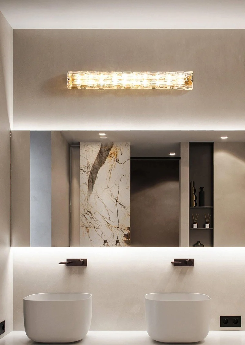 Glazen Wandlamp Goudkleurig Messing Integreerde LED 3000K-6000K Dimbaar Geïntegreerde Verlichting Woonkamer | Sansoti