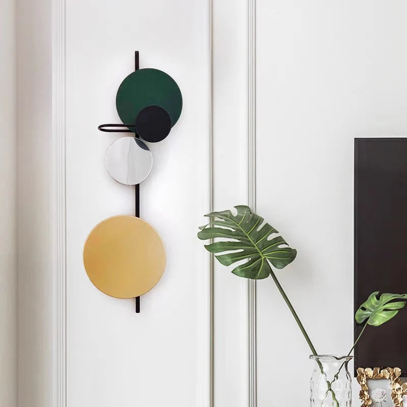 Moderne Cirkel Wandlamp LED Metaal Roze Blauw Groen Rood voor Woonkamer Slaapkamer Eetkamer Studeerkamer | Sansoti