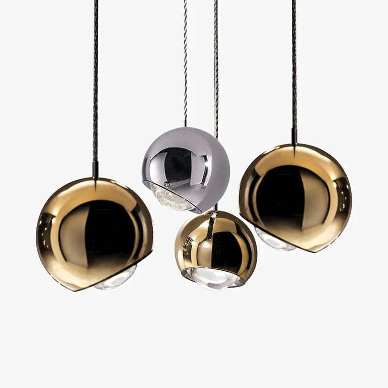 Bolvormige Hanglamp Goud Zilver Metaal Acryl Eetkamer Woonkamer Slaapkamer Modern Design Plafondverlichting | Sansoti