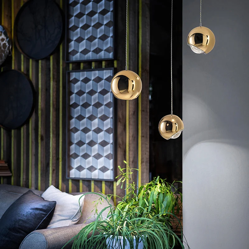 Bolvormige Hanglamp Goud Zilver Metaal Acryl Eetkamer Woonkamer Slaapkamer Modern Design Plafondverlichting | Sansoti