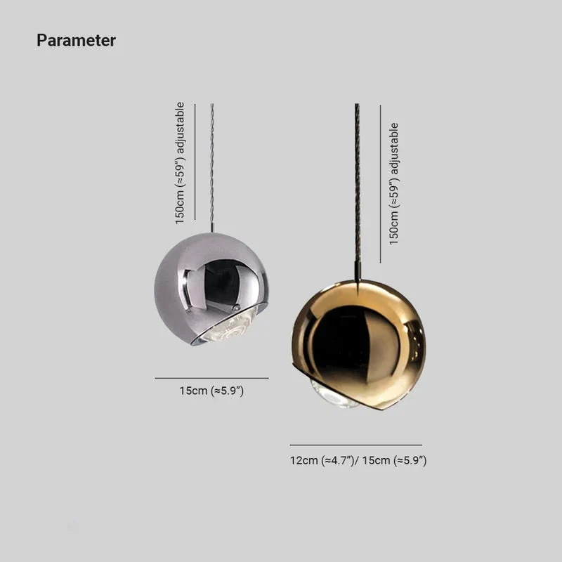 Bolvormige Hanglamp Goud Zilver Metaal Acryl Eetkamer Woonkamer Slaapkamer Modern Design Plafondverlichting | Sansoti