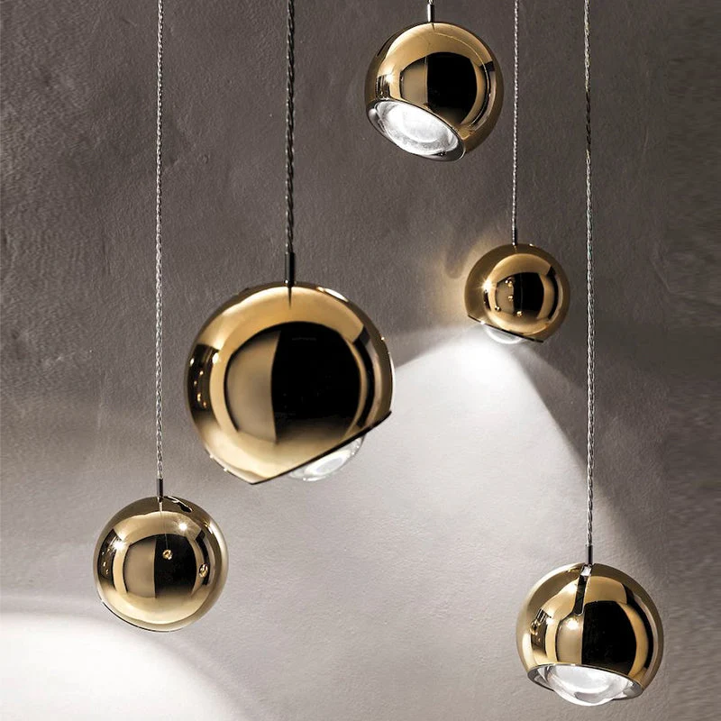 Bolvormige Hanglamp Goud Zilver Metaal Acryl Eetkamer Woonkamer Slaapkamer Modern Design Plafondverlichting | Sansoti