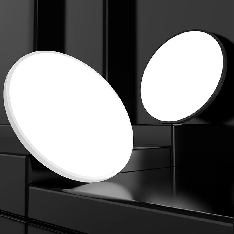 Ronde LED Plafondlamp Ultradun Design Wit Zwart voor Badkamer Entree Studeerkamer Energiezuinig Modern Verlichting | Sansoti